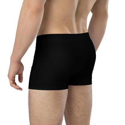 Side view of Boxer-Briefs N°6 in black, showcasing seam-free back design and mid-waist fit for superior comfort and support.