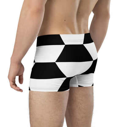 Boxer-Briefs N°7 in black and white pattern, mid-waist design with soft stretch fabric for comfort and support.