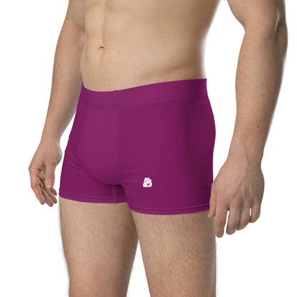 Model wearing Boxer-Briefs N°5, soft stretch material, mid-waist, purple color, seamless design, comfortable fit for all-day wear.