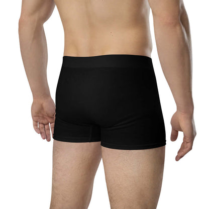 Boxer-Briefs N°6 in black, showing back view without rear seam, featuring 4 cm elastic waistband for comfort and support.
