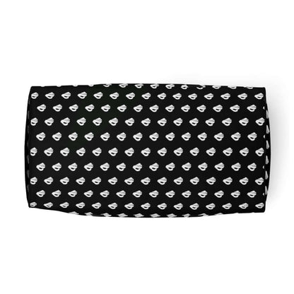 Top view of Weekender N°13 with black and white pattern, ideal for travel, daily errands, or gym with adjustable shoulder straps.
