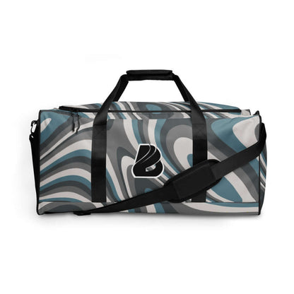 Stylish blue and grey Weekender N°10 bag with padded adjustable shoulder strap, perfect for travel, daily errands, and gym use.