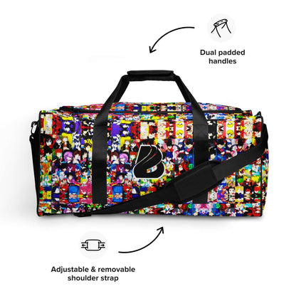 Weekender N°21 with colorful pattern, features dual padded handles and adjustable shoulder strap for versatile use.