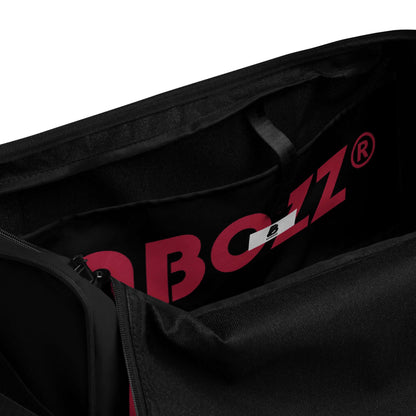 Interior view of black Weekender N°22 bag revealing spacious compartments and elegant design.