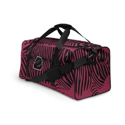 Weekender N°23 in vibrant pink and black pattern, ideal for travel, daily errands, or gym use with adjustable shoulder straps.