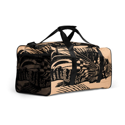 Stylish Weekender N°14 bag with artistic pattern, perfect for travel, daily errands, or gym, featuring multiple compartments and adjustable straps.