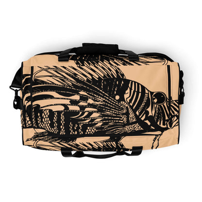 Stylish Weekender N°14 with intricate black and beige design, spacious and perfect for travel, daily errands, or gym use.