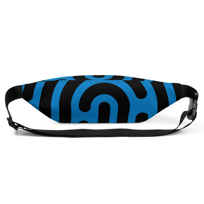 Gürteltasche N°27 in Schwarz und Blau mit verstellbarem Riemen, ideal für Festivals und Reisen, 100% Polyester.