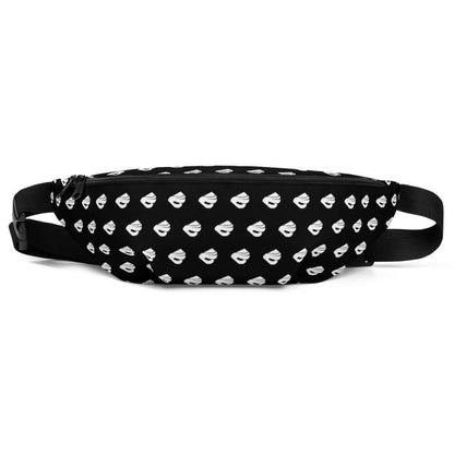 Stylish black and white patterned Gürteltasche N°3 with adjustable strap, perfect for travel and festivals.
