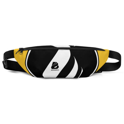 Gürteltasche N°4 black and yellow adjustable fanny pack with inner pocket, perfect for festivals, travel, and hands-free use.