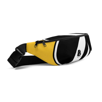 Gürteltasche N°4 in Schwarz und Gelb mit Innentasche und verstellbarem Riemen, ideal für Festivals und Reisen