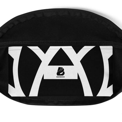 Stylish black and white Gürteltasche N°17 with adjustable strap and inner pocket, ideal for travel or festivals.