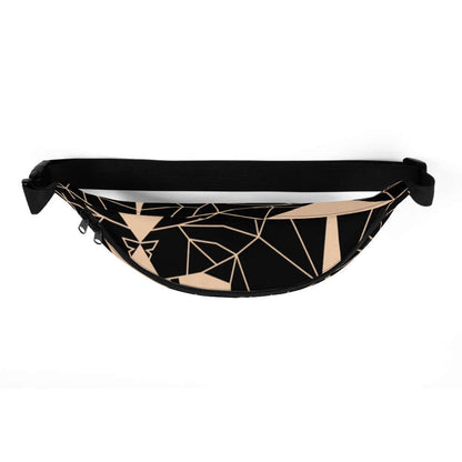 Stylish black Gürteltasche N°8 with adjustable strap and geometric design, perfect for travel or festivals.