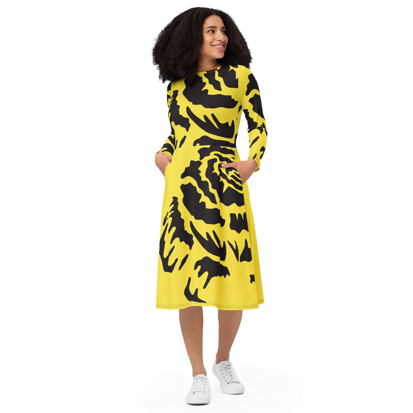 Langärmliges Midikleid N°2