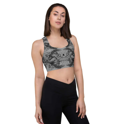 Longline-Sport-BH N°2 für Damen im Streetwear-Stil, ideal für Sport und Freizeit, mit verdichtetem Stoff für optimalen Halt und Komfort.