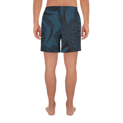 Back view of Lange Allover-Sport-Shorts für Herren N°3 showing stylish pattern.