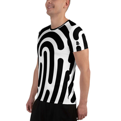 Allover-Sport-T-Shirt für Herren N°1 with moisture control, black and white design, ideal for workouts.