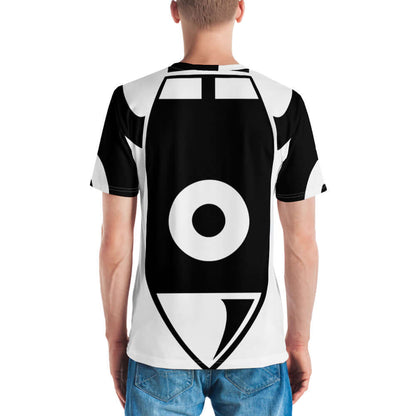 Herren-T-Shirt N°6 with smooth, comfortable black and white design, made from durable polyester-elastane jersey.