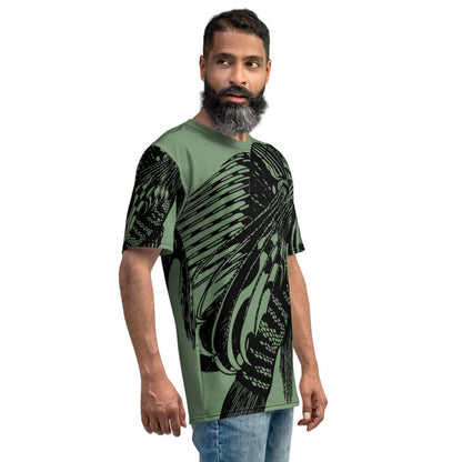 Herren-T-Shirt N°7 in stylish print, model wearing comfortable, non-fade fabric with four-way stretch and regular fit.