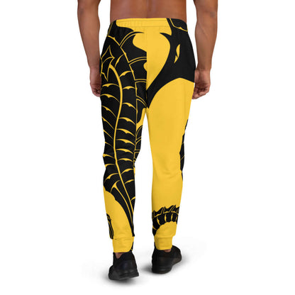 Herren-Jogginghose N°2 in gelbem und schwarzem Design, perfekt für Sport und Freizeit, aus komfortablem Baumwollmischgewebe.