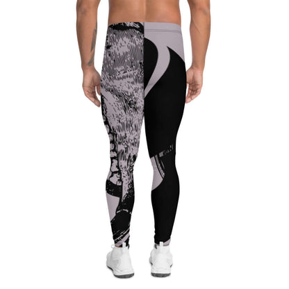 Back view of black and gray Herren-Leggings N°1 showcasing stretchy design for optimal performance in various activities.