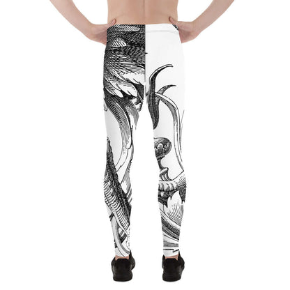 Herren-Leggings N°7 in black and white design, showcasing soft and stretchy material ideal for athletic performance.