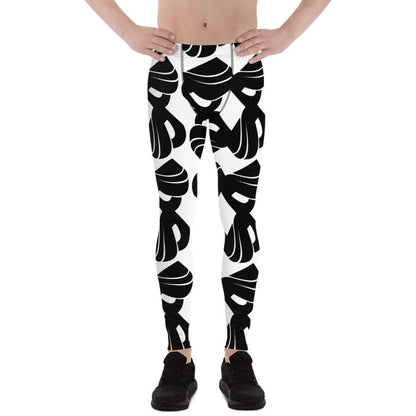 Herren-Leggings N°5 in schwarz-weißem Muster, ideal für Sport und Fitness mit Vier-Wege-Stretch für maximalen Komfort und Flexibilität.