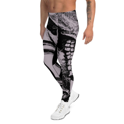 Herren-Leggings N°1 with unique design, featuring super soft and stretchy material perfect for various activities, worn by a man.