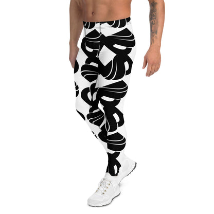 Herren-Leggings N°5 in schwarz-weißem Design für vielseitige Aktivitäten, super weich und dehnbar, ideal für Sport und Freizeit.