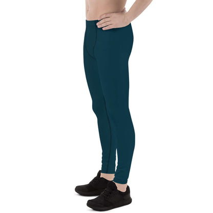 Side view of Herren-Leggings N°6 in dark blue, featuring super soft and stretchy material, ideal for sports and training.