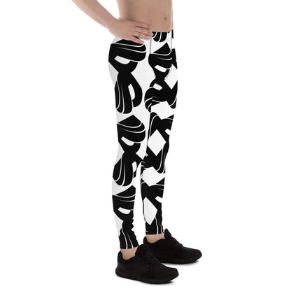 Herren-Leggings N°5 featuring a black and white pattern, ideal for versatile activities with super soft, stretchy material.