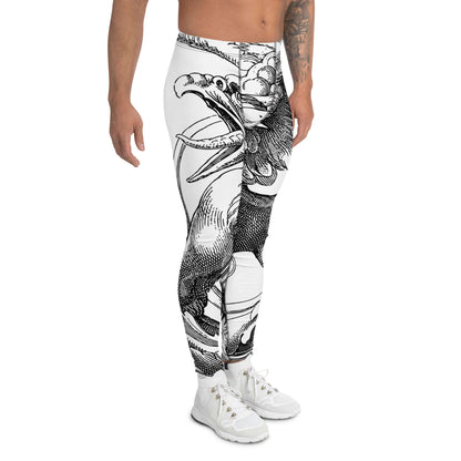Herren-Leggings N°7 with artistic design, showcasing soft and stretchy material for versatile activities, worn by a model.