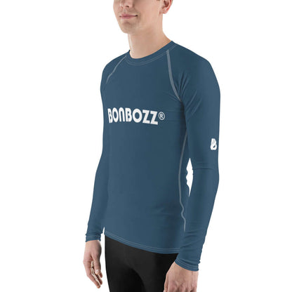 Herren-Rash-Guard N°13, langärmeliger Rash-Guard in Blau mit ergonomischen Nähten, idealer Sonnenschutz und Komfort beim Sport.