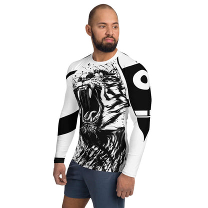 Herren-Rash-Guard N°24 langärmeliger Sportshirt mit Raubkatzenmotiv, idealer Schutz gegen Sonne und Wind, vielseitiger Tragekomfort.