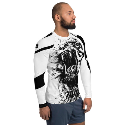 Herren-Rash-Guard N°24 long-sleeve with graphic design, offering sun protection for sports and outdoor activities.