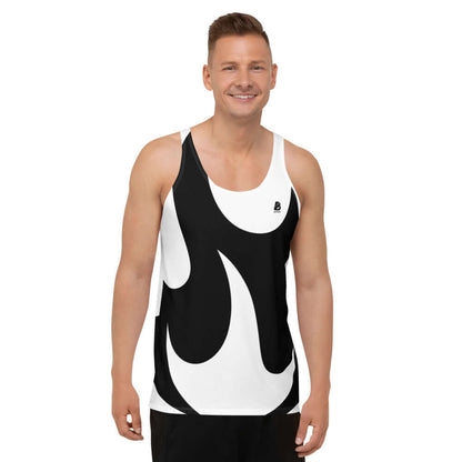 Unisex Tank-Top N°0 in monochrome design, featuring a comfortable fit with soft, stretchy material perfect for casual wear.