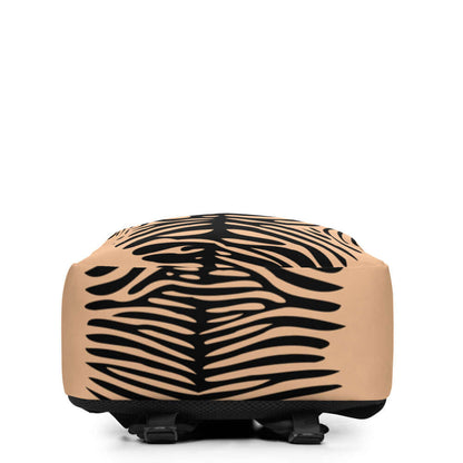 Minimalistischer Rucksack N°14 mit Zebramuster, ideal für den täglichen Gebrauch mit viel Stauraum und verstecktem Fach zur sicheren Aufbewahrung.