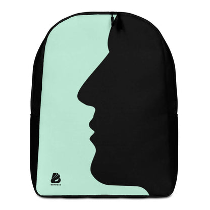 Minimalistischer Rucksack N°2 mit künstlerischem Gesichtsmotiv, 20L Volumen, Laptopfach, verstecktes Fach, aus 100% Polyester