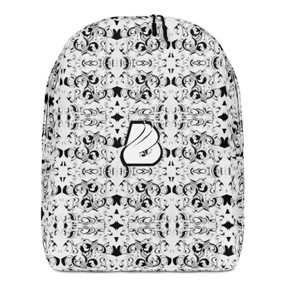 Minimalistischer Rucksack N°15, schwarz-weißes Design, geräumig mit Laptopfach, Polyester, Maße 41x31x14cm, sicherer Aufbewahrung.