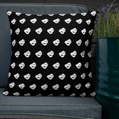 Premium-Kissen N°0 with black and white pattern, adds luxury and color to your home, machine washable, form stable insert, hidden zipper.