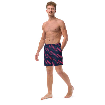 Man modeling Herren-Badehosen N°9, quick-dry, breathable, with multiple pockets, silky lining for comfort, in stylish design.