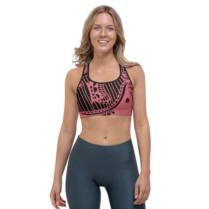 Woman wearing Sport-BH N°1, a moisture-wicking sports bra with supportive shoulder straps for light to mid-intensity workouts.