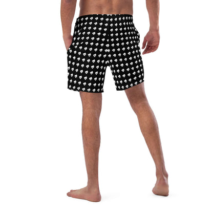Back view of Herren-Badehosen N°8 swim shorts with quick-dry fabric, breathable design, and multiple pockets.
