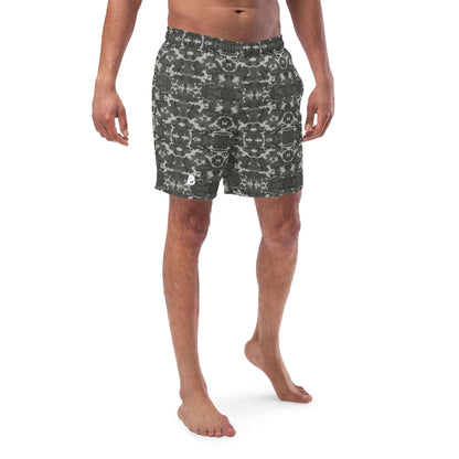 Herren-Badehosen N°2 in schwarz mit modernem Muster, schnelle Trocknung, atmungsaktiv, ideal für den Sommer.