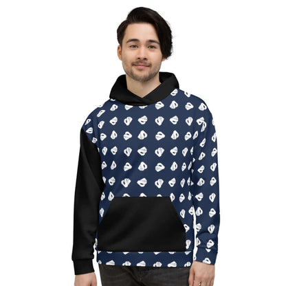 Unisex-Kapuzenpullover N°7 with vibrant print, soft exterior, and brushed fleece interior for comfort. Perfect for cool evenings.