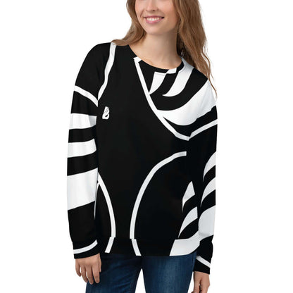 Unisex-Pullover N°9 with unique black and white design, soft cotton-feel, featuring durable material for long-lasting wear.