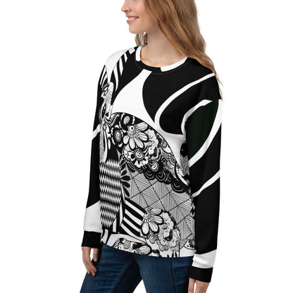 Unisex-Pullover N°21 mit einzigartigem, handgenähtem Design, aus robustem Material mit Baumwoll-Feeling und gebürstetem Fleece