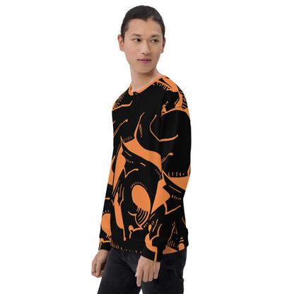 Unisex-Pullover N°24 featuring all-over print design, hand-sewn for precision, made of durable cotton-feel material with soft fleece