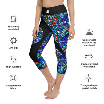 Yoga-Capri-Leggings N°0 with high-waisted design and 4-way stretch fabric, perfect for yoga and leisure activities.
