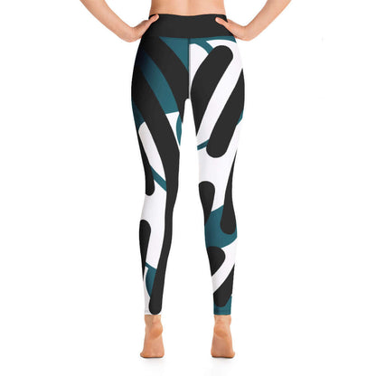 Back view of Yoga-Leggings N°3 featuring a stylish abstract design with four-way stretch fabric for flexibility and comfort.